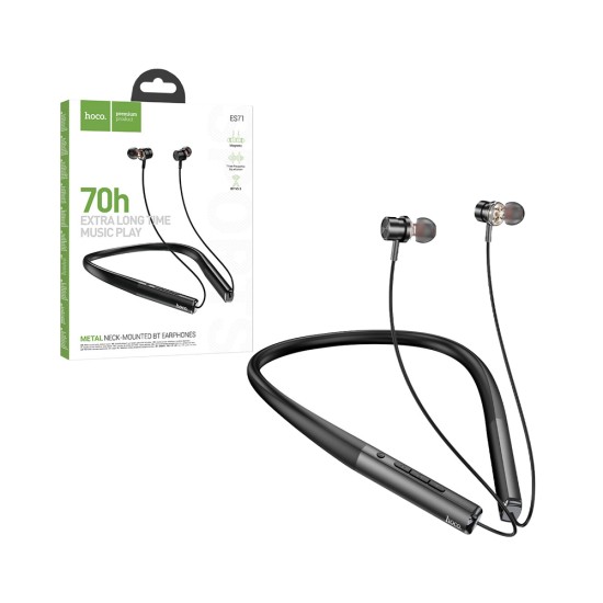 Auscultadores Neckband Hoco ES71 Platinum Preto Auscultadores Neckband Hoco ES71 Platinum Preto